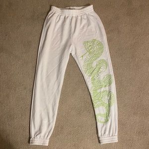 White adika snake sweatpants